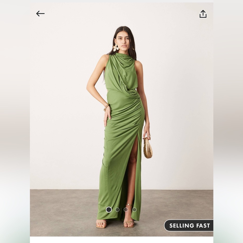 ASOS DESIGN WEDDING GUEST DRESS GREEN SIZE us 10